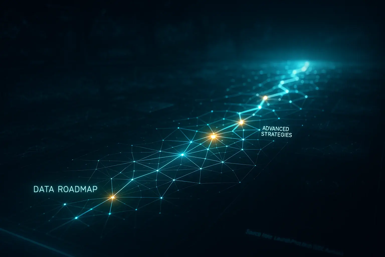 Futuristic interface: an evolving data roadmap extends to the horizon, revealing future insights and advanced strategies.