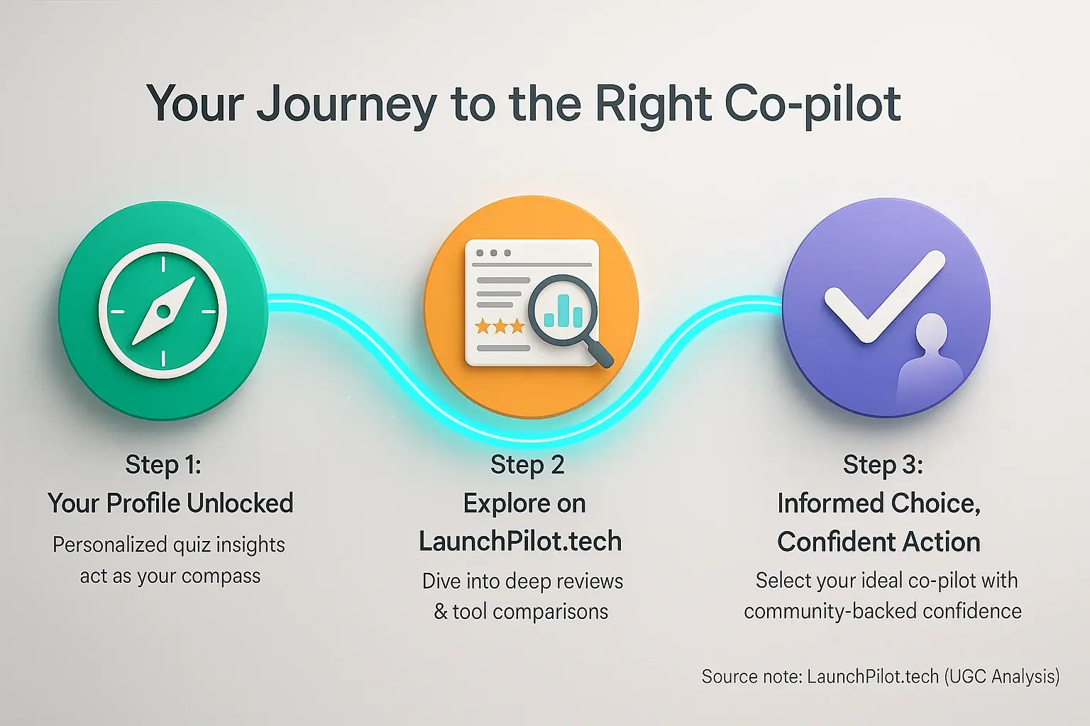 Roadmap: Your feedback Co-pilot profile guides path to LaunchPilot.tech tools & informed choice for next steps.