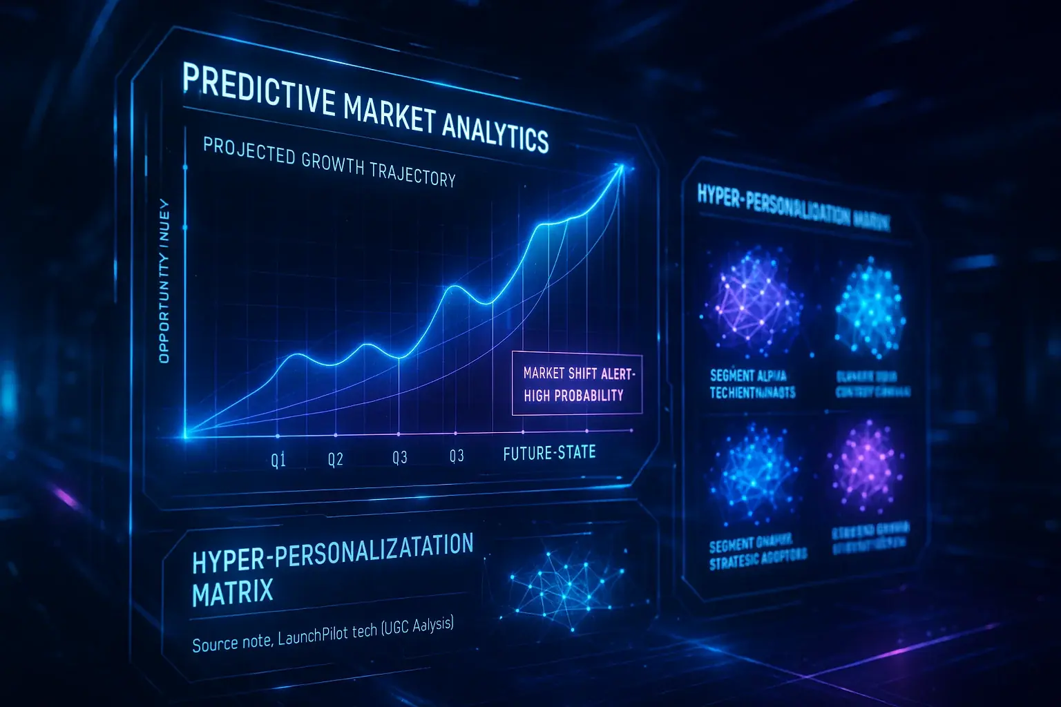 Innovative futuristic co-pilot interface with advanced analytics, heralding next-gen feedback analysis co-pilots.