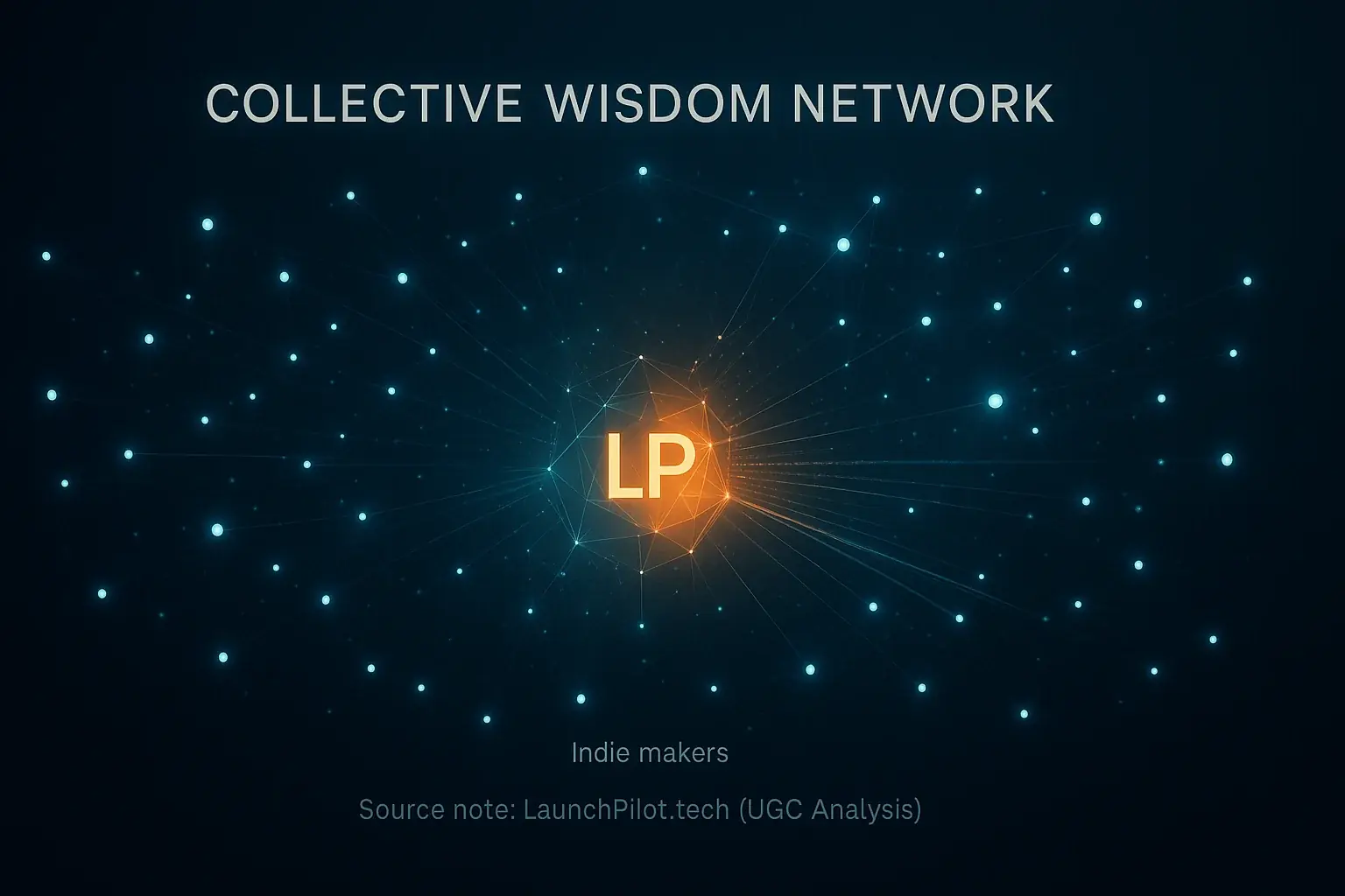 'Collective Wisdom Network': Indie makers' shared knowledge flows to central LaunchPilot.tech, synthesizing community wisdom.