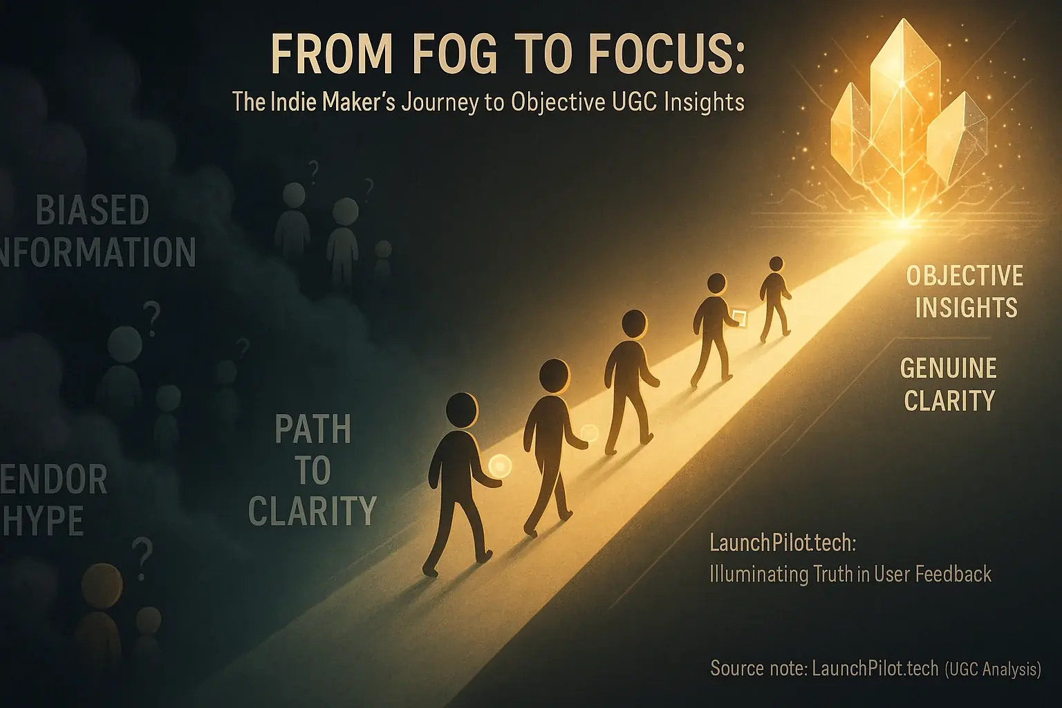 Indie makers navigate a clear path through biased UGC fog to clear, objective launch insights.