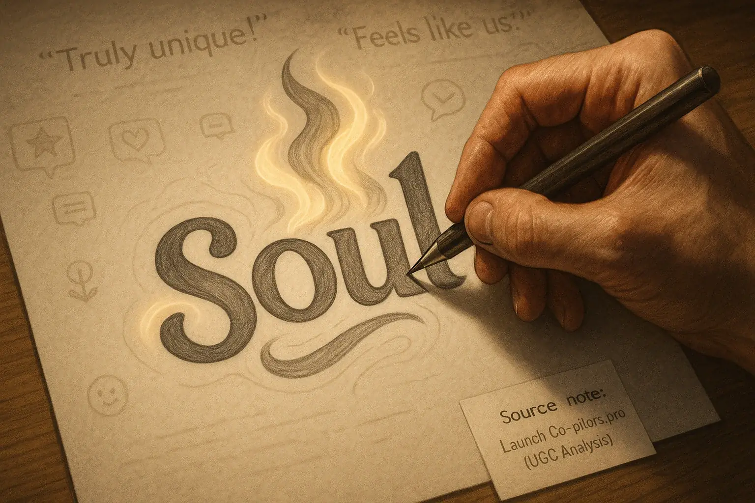 Hand drawing a unique logo with abstract soul &amp; personality, creatively branding an indie product with real soul.