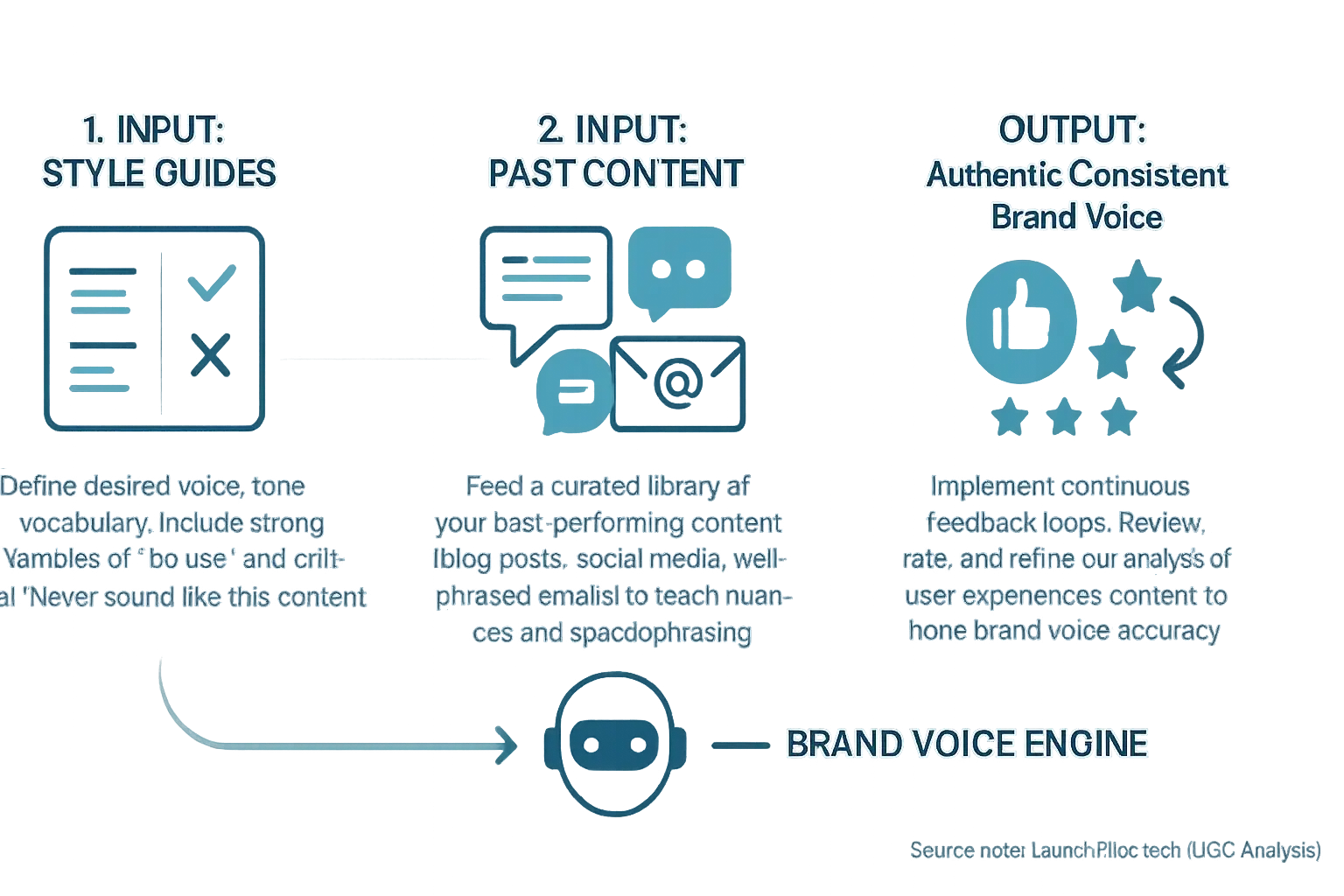 Step-by-step guide: feeding brand voice inputs (guides, content, feedback) to train an our system co-pilot.